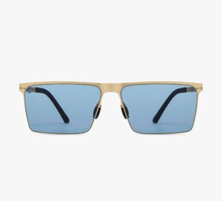 Gold Blue Full Rim Rectangular Branded Sunglass