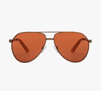 Copper Brown Full Rim Aviator Vincent Sunglass